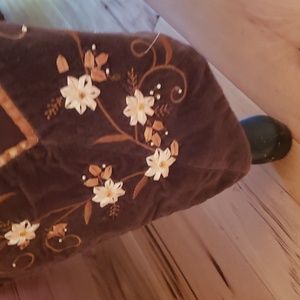 Dark Brown embelished table cloth 110 x 60